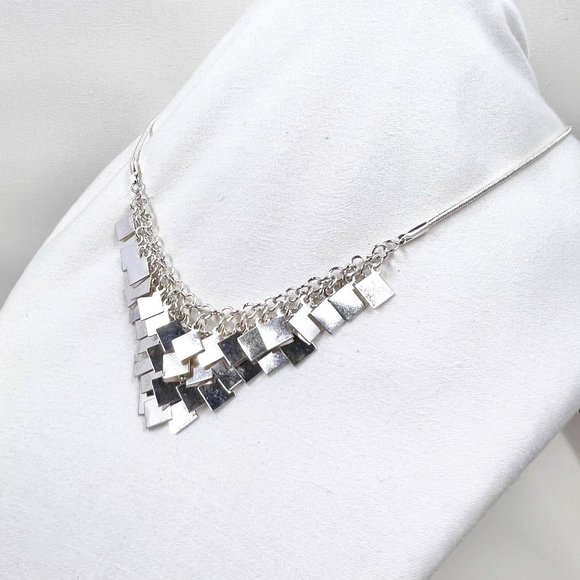 New York & Company Jewelry - NWOT – NY & CO – Silver Tone Bib Style Multiple Layer Alloy 16” Necklace